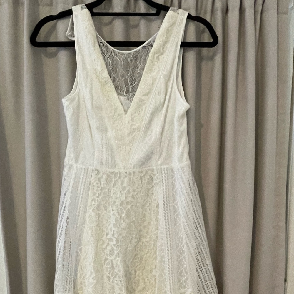 Bcbg white lace dress- size 4